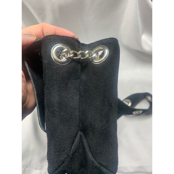 Brandy Melville Crossbody Shoulder Bag Black Suede leather Chain w/comfort strap - Picture 7 of 12